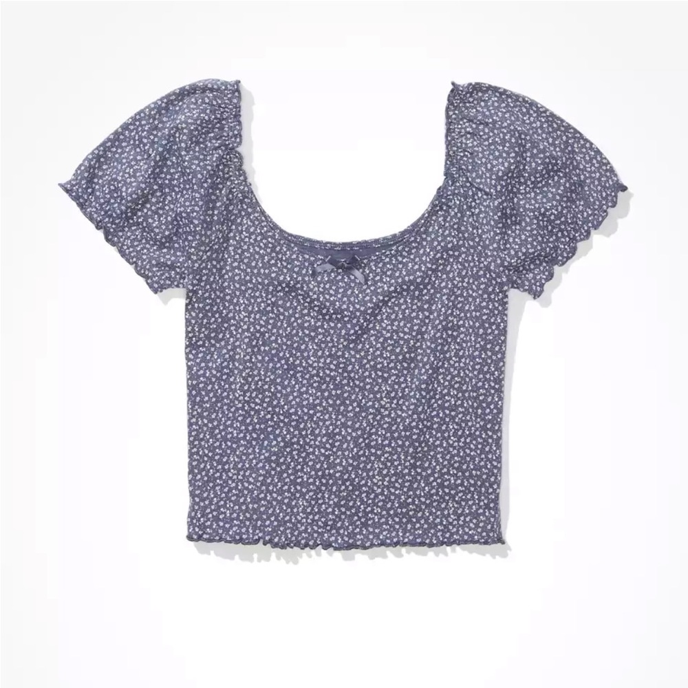 AE Puff Sleeve Tee in Indigo
